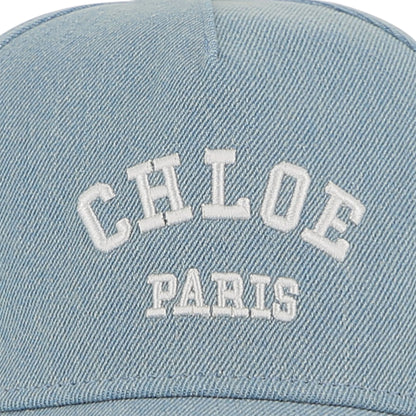 Organic Cotton Denim Cap with Front Embroidered Branding and Adjustable Strap Chloe