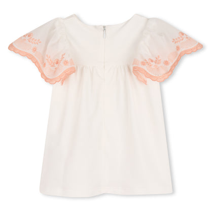 Organic Cotton Embroidered Puff Sleeve Dress Chloe