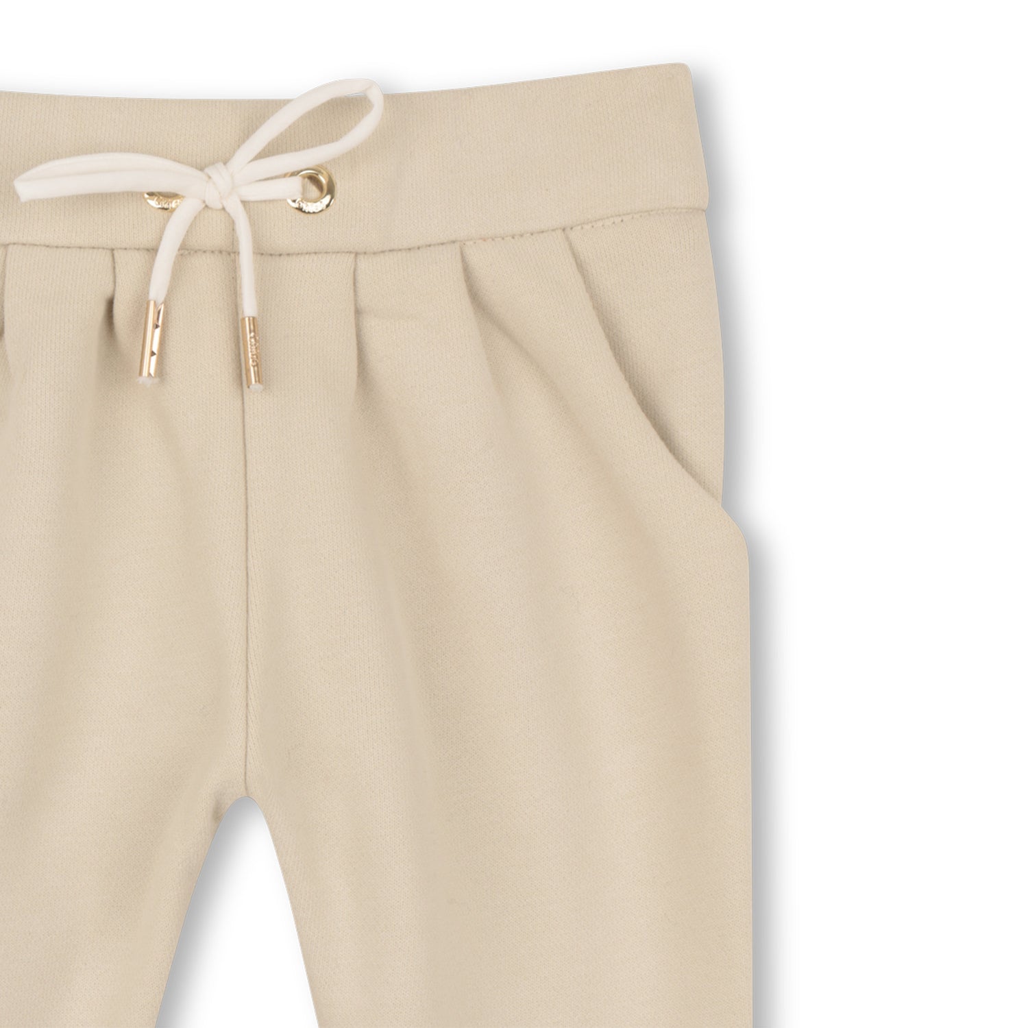 Baby Organic Cotton French Terry Cardigan And Joggers Set With Embroidered Collar, Cream Chloe