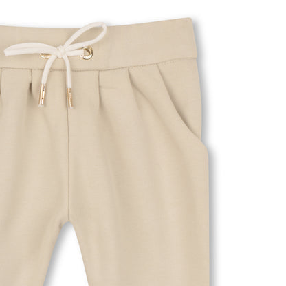 Baby Organic Cotton French Terry Cardigan And Joggers Set With Embroidered Collar, Cream Chloe