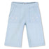 Baby Light Cotton Denim Trousers With Floral Embroidered Pockets, Light Blue Chloe