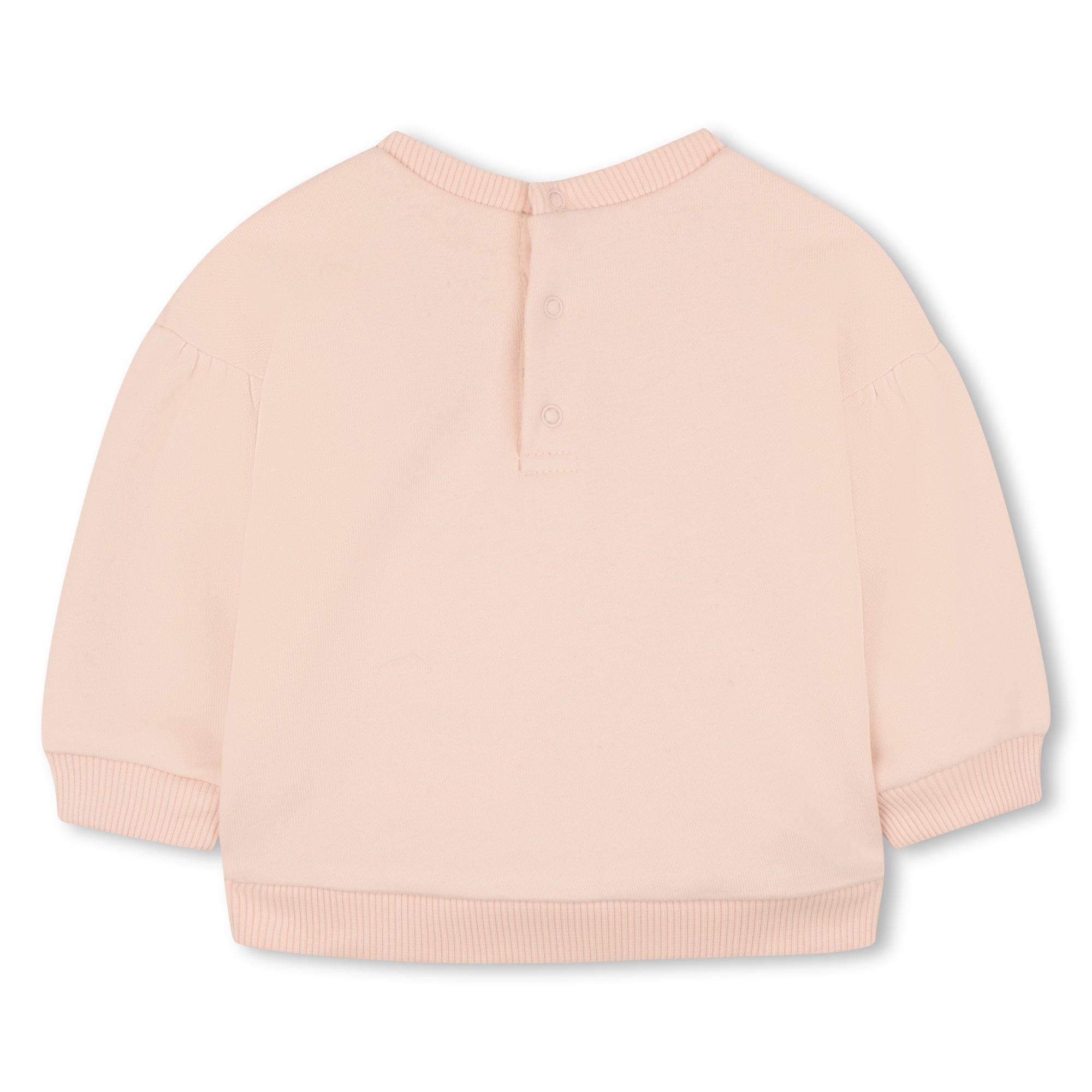 Baby Organic Cotton French Terry Sweatshirt With Script Appliqué, Blush Pink Chloe