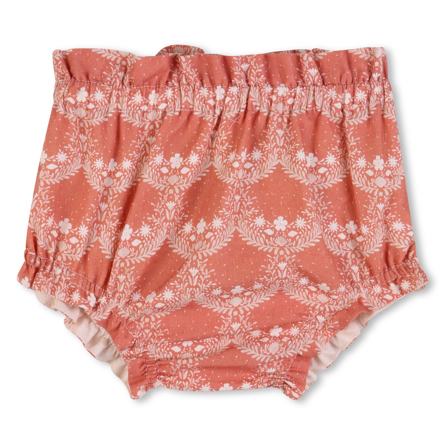 Baby Top And Bloomers Set, Organic Cotton Percale, Jacquard Dots, Heritage Scallops Print Chloe