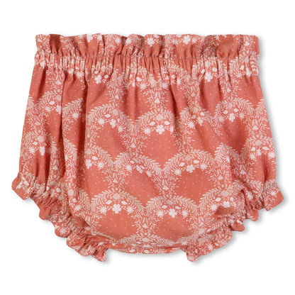 Baby Top And Bloomers Set, Organic Cotton Percale, Jacquard Dots, Heritage Scallops Print Chloe