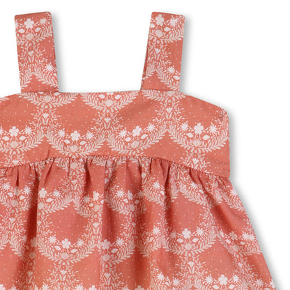 Baby Top And Bloomers Set, Organic Cotton Percale, Jacquard Dots, Heritage Scallops Print Chloe