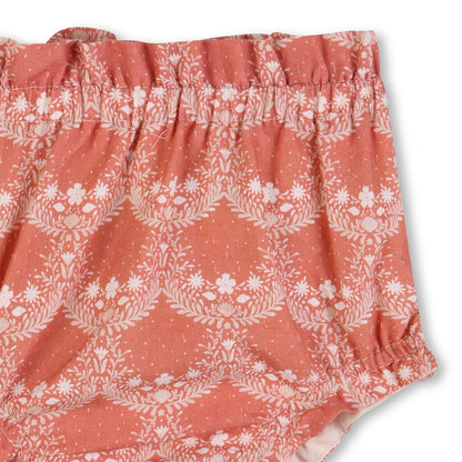 Baby Top And Bloomers Set, Organic Cotton Percale, Jacquard Dots, Heritage Scallops Print Chloe