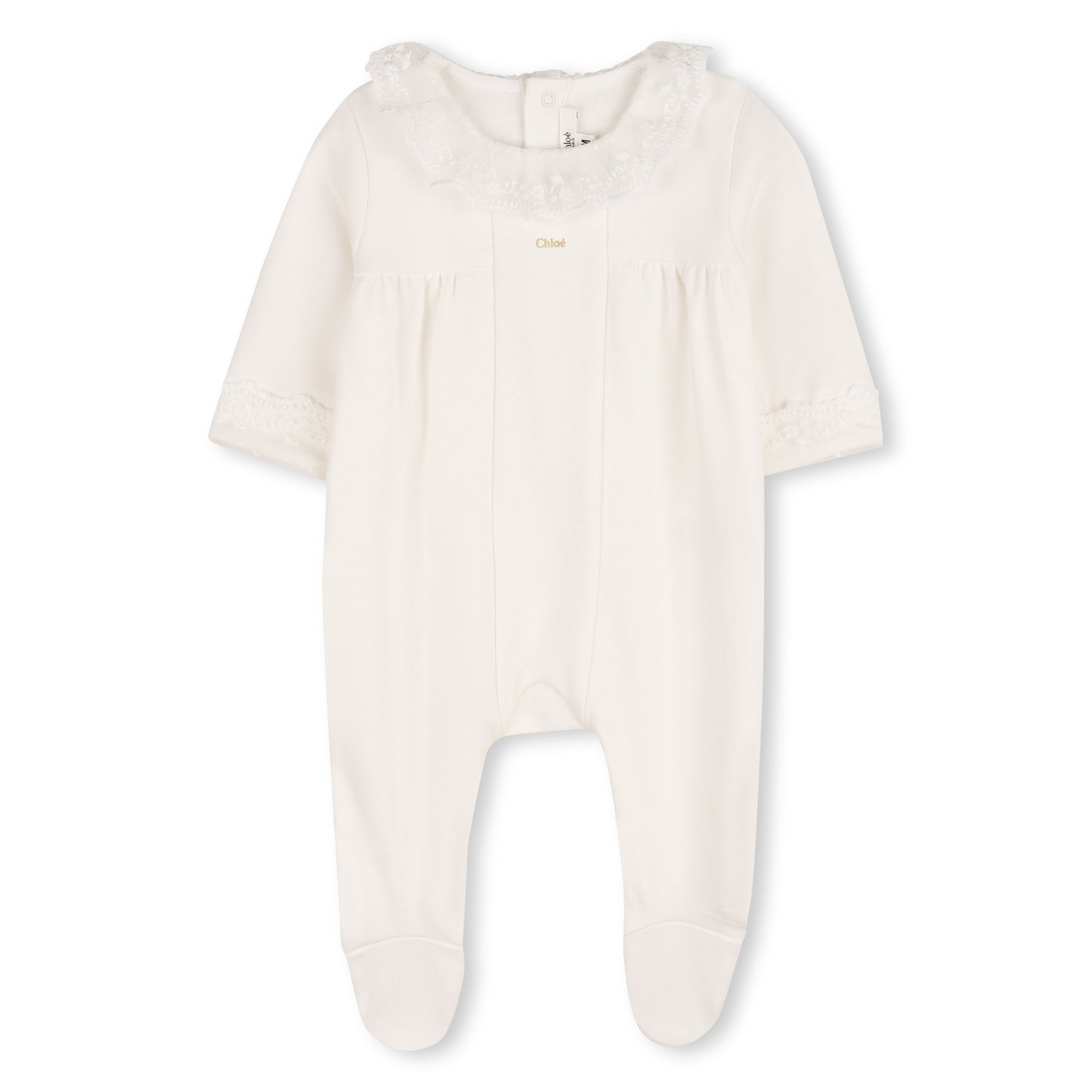 Baby Footed Pyjamas And Blanket Gift Set, Organic Cotton, Embroidered Trim, Branded Gift Box Chloe