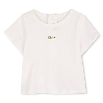 Baby Jumpsuit And T Shirt Set, Organic Cotton, Jacquard Dots, Heritage Scallops Print Chloe