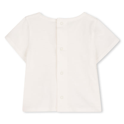 Baby Jumpsuit And T Shirt Set, Organic Cotton, Jacquard Dots, Heritage Scallops Print Chloe