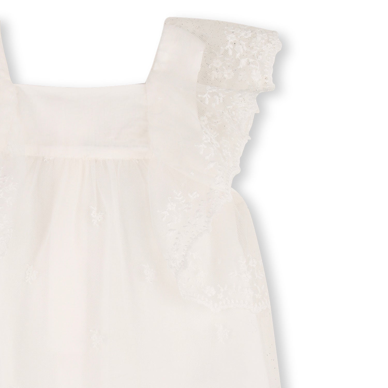 Baby Ceremony Dress Set With Bonnet And Bloomers, Cotton Percale, Floral Embroidered Trim Chloe