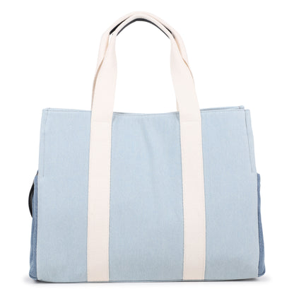 Organic Cotton Denim Changing Bag with Two-Tone Design Chloe