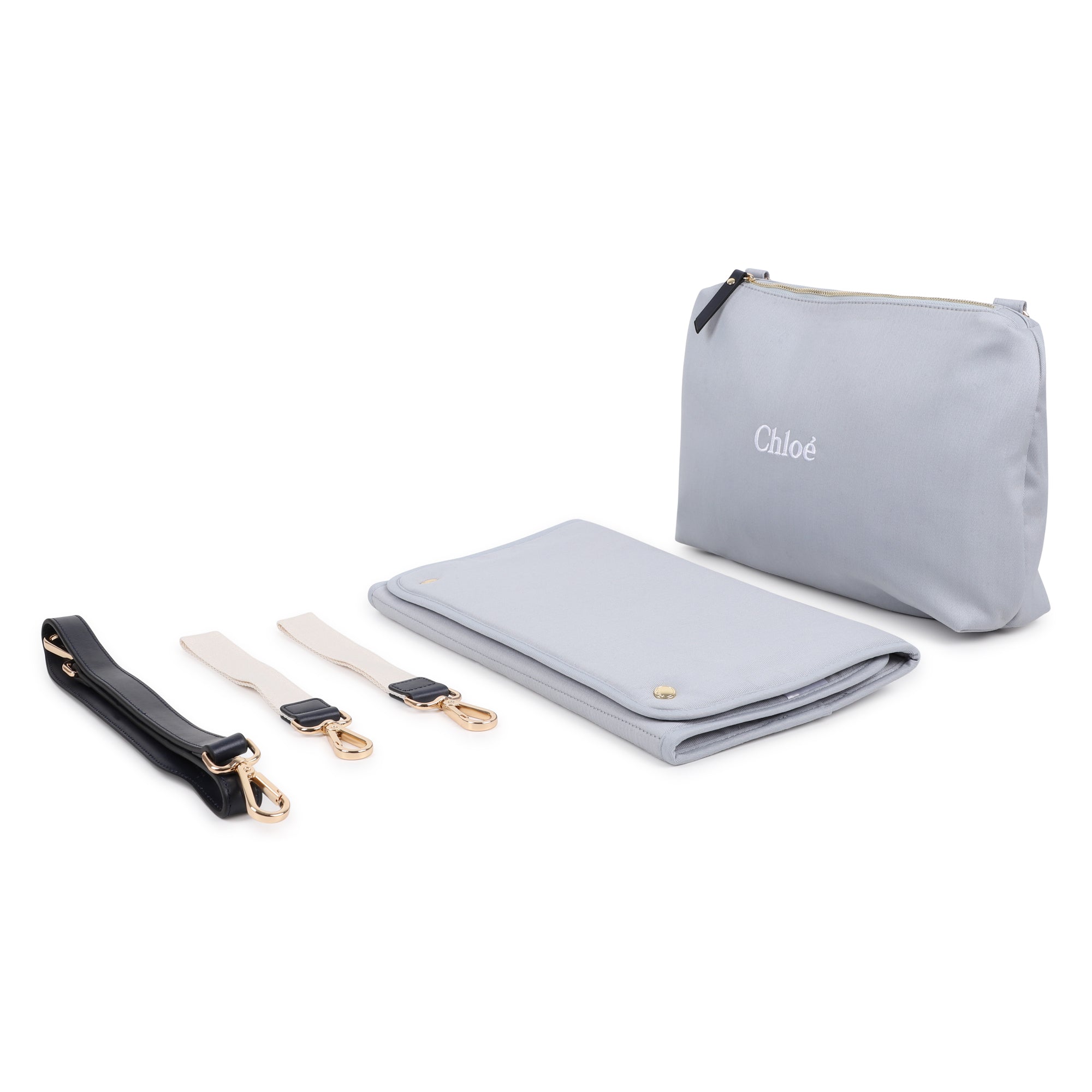Organic Cotton Denim Changing Bag with Two-Tone Design Chloe
