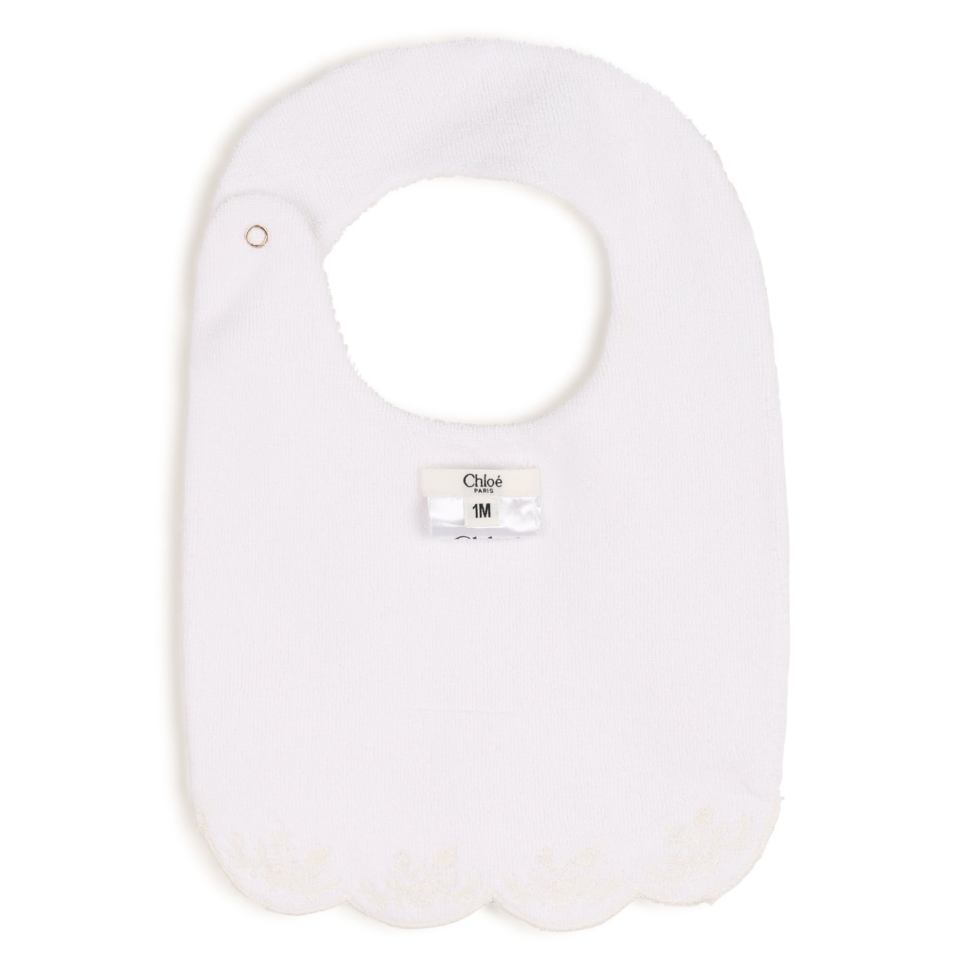 Baby Pyjamas And Bib Gift Set, Organic Cotton Rib, Embroidered Scalloped Collar, Branded Gift Box Chloe