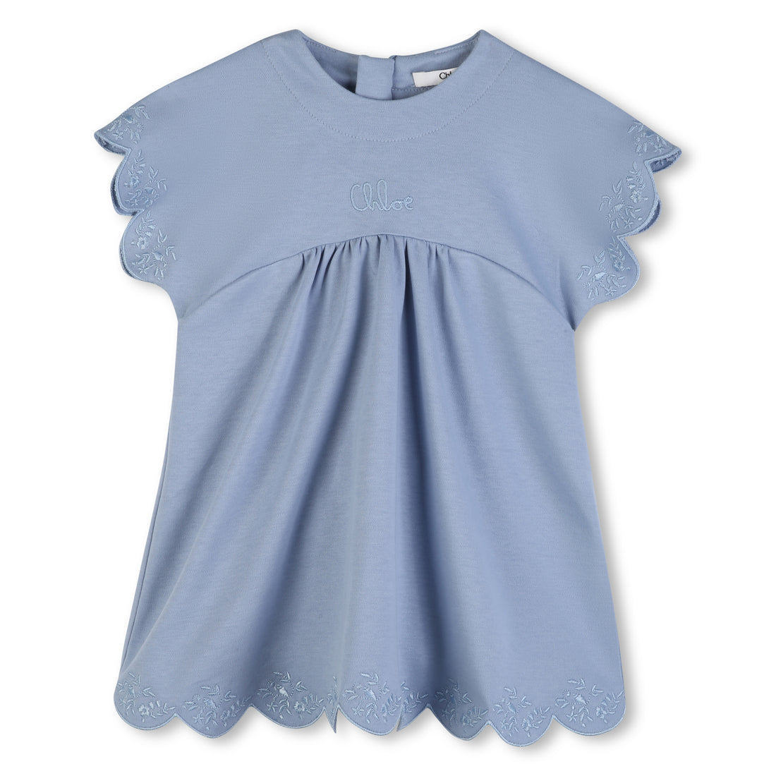 Organic Cotton Scalloped Embroidery Dress Chloe