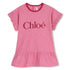 Girls Ruffle Sleeve Jersey Dress in Pink Heather Chloe