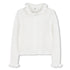 Organic Cotton Crochet Knit Cardigan with Flounced Collar and Cuffs Chloe