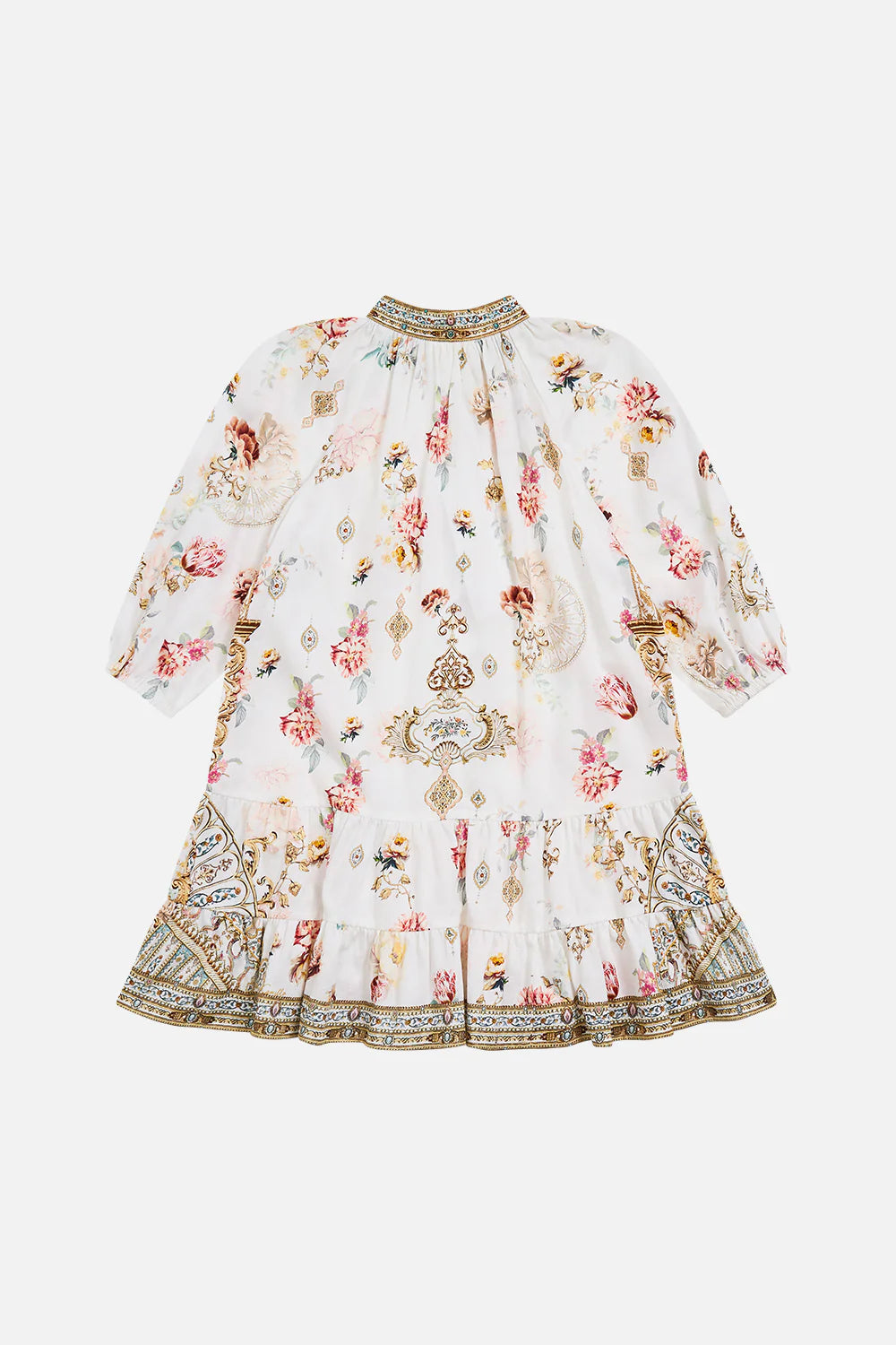 Ottoman Dynasty Kids Shirt Mini Dress With Puff Sleeve Camilla
