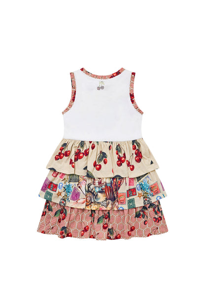 Notes From The Road Kids Tank Mini Dress With Woven Layered Skirt Camilla