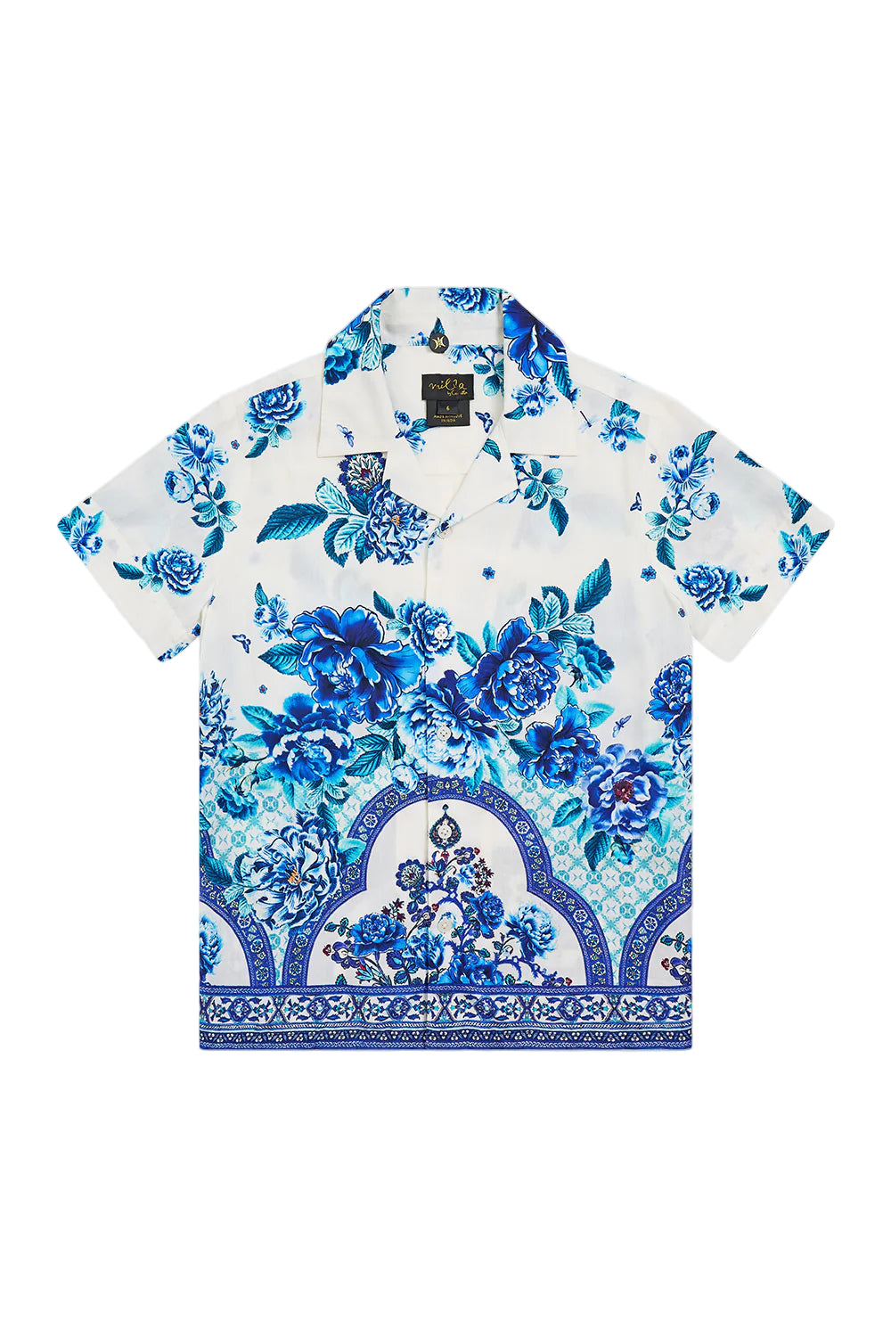 Boys Short Sleeve Camp Collared Shirt Camilla
