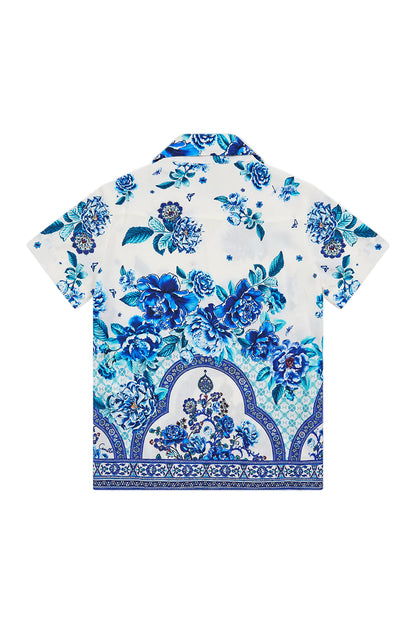 Boys Short Sleeve Camp Collared Shirt Camilla