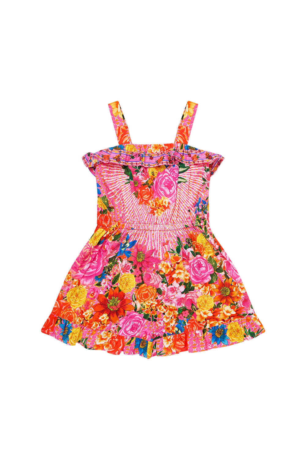 Illustration Nation Kids Wide Strap Playsuit With Frill Edges Camilla