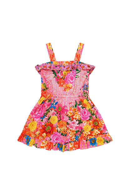 Illustration Nation Kids Wide Strap Playsuit With Frill Edges Camilla