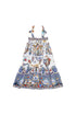 The Pottery Parlour Kids Tered Maxi Dress With Bow Straps Schoolsoutdesignerkidswear