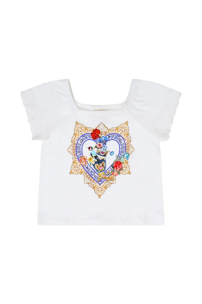 The Pottery Parlour Kids Short Sleeve Square Neck Tee Schoolsoutdesignerkidswear