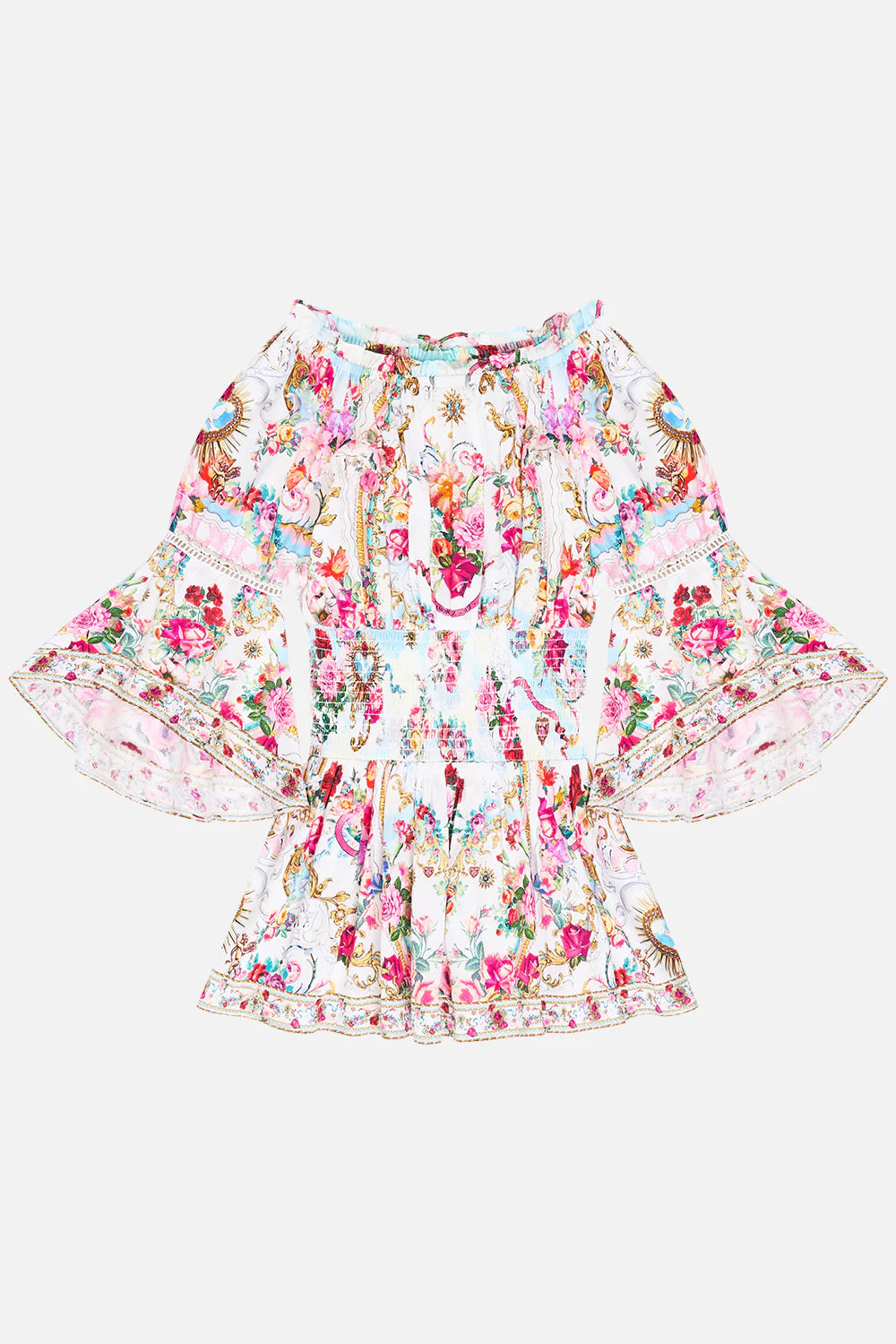 Torero Libertine Kids Off Shoulder Shirred Waist Mini Dress Camilla