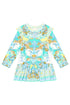Dial Up The Tiles Kids Long Sleeve Tee Mini Dress With Frill Hem Camilla