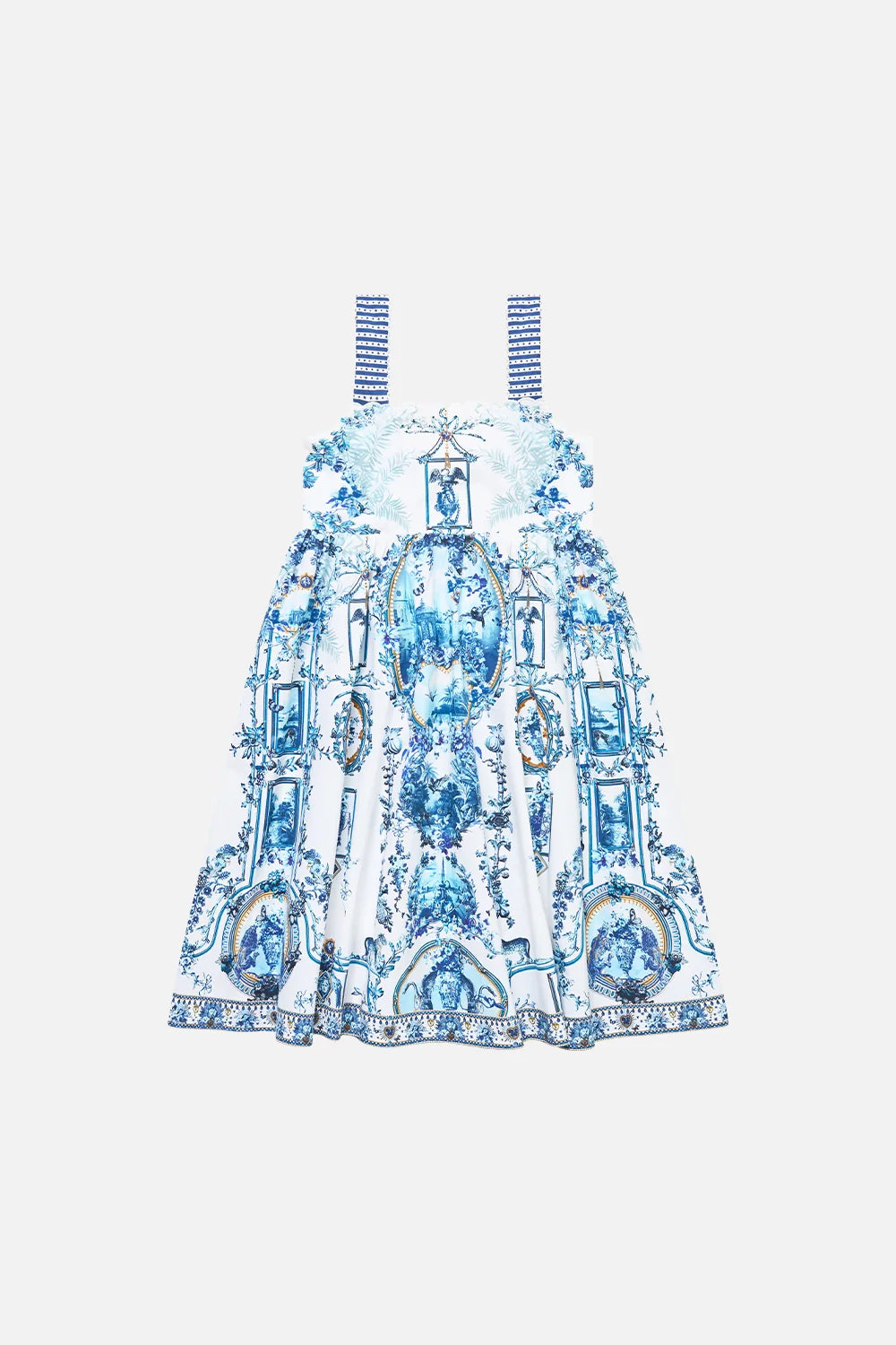 The Porcelain Parlour Kids A-Line Midi Dress With Embroidery Camilla