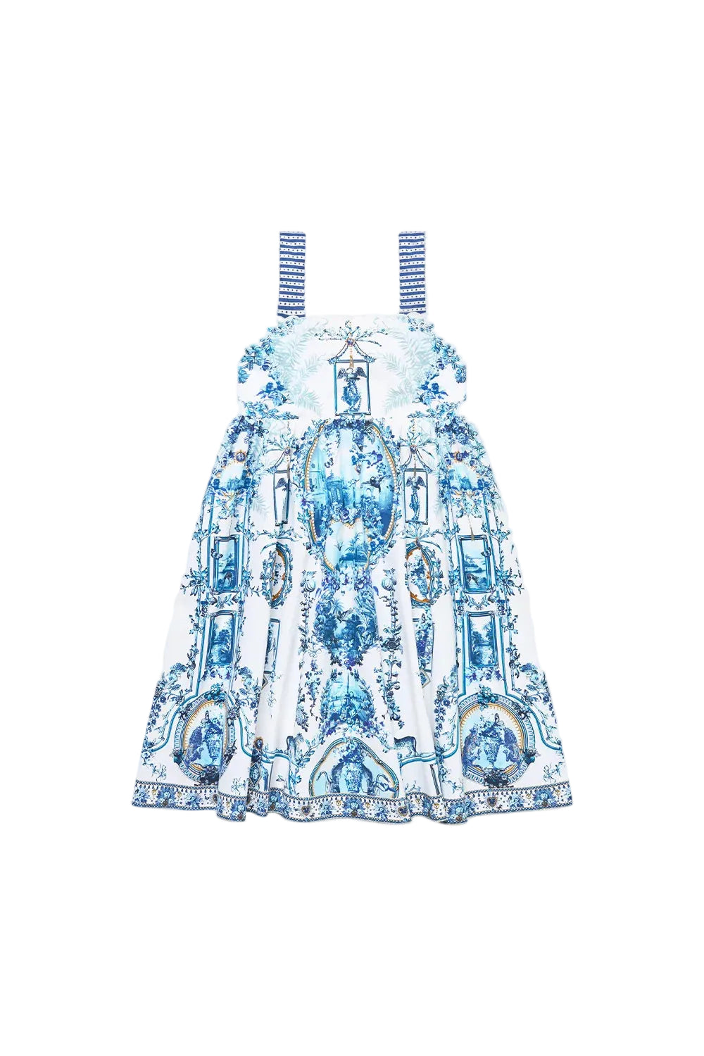 The Porcelain Parlour Kids A-Line Midi Dress With Embroidery Camilla
