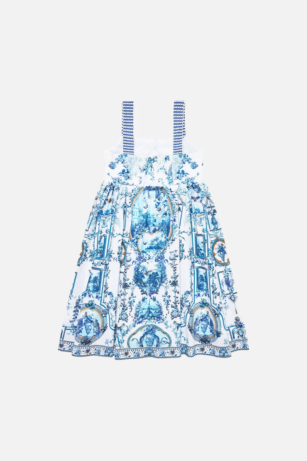 The Porcelain Parlour Kids A-Line Midi Dress With Embroidery Camilla
