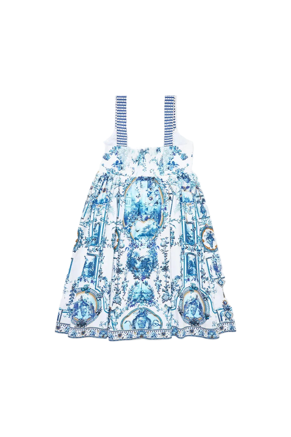 The Porcelain Parlour Kids A-Line Midi Dress With Embroidery Camilla