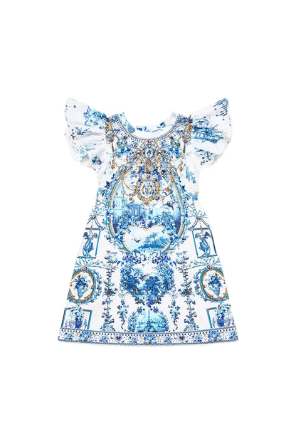 The Porcelain Parlour Kids Embroidered Sleeve Tee Dress Camilla