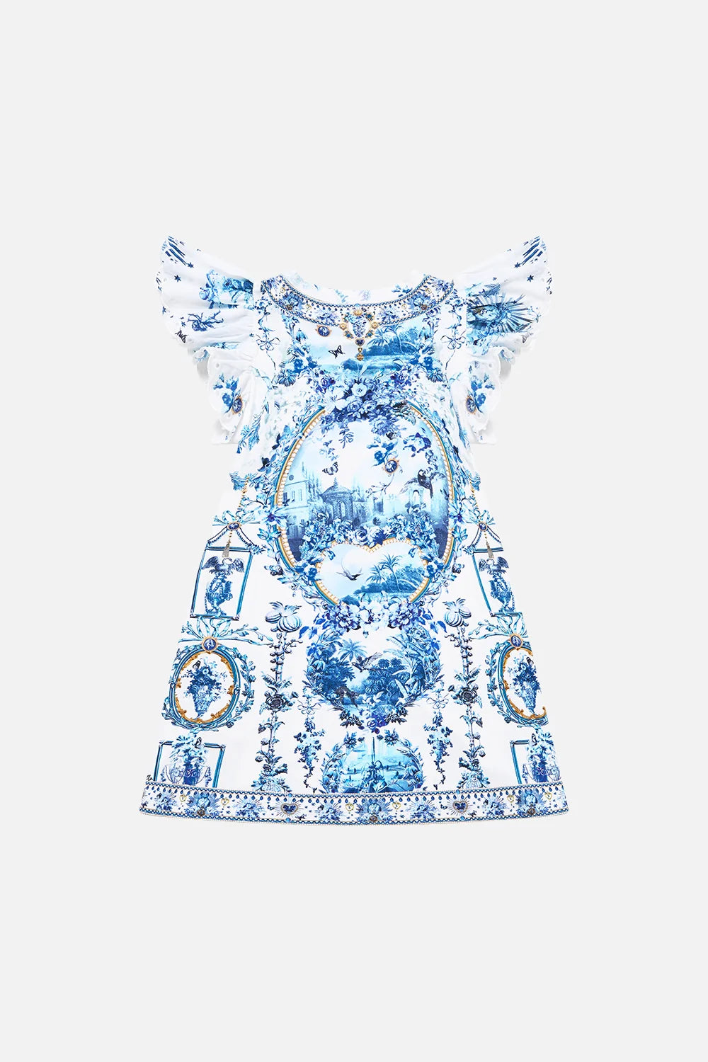 The Porcelain Parlour Kids Embroidered Sleeve Tee Dress Camilla