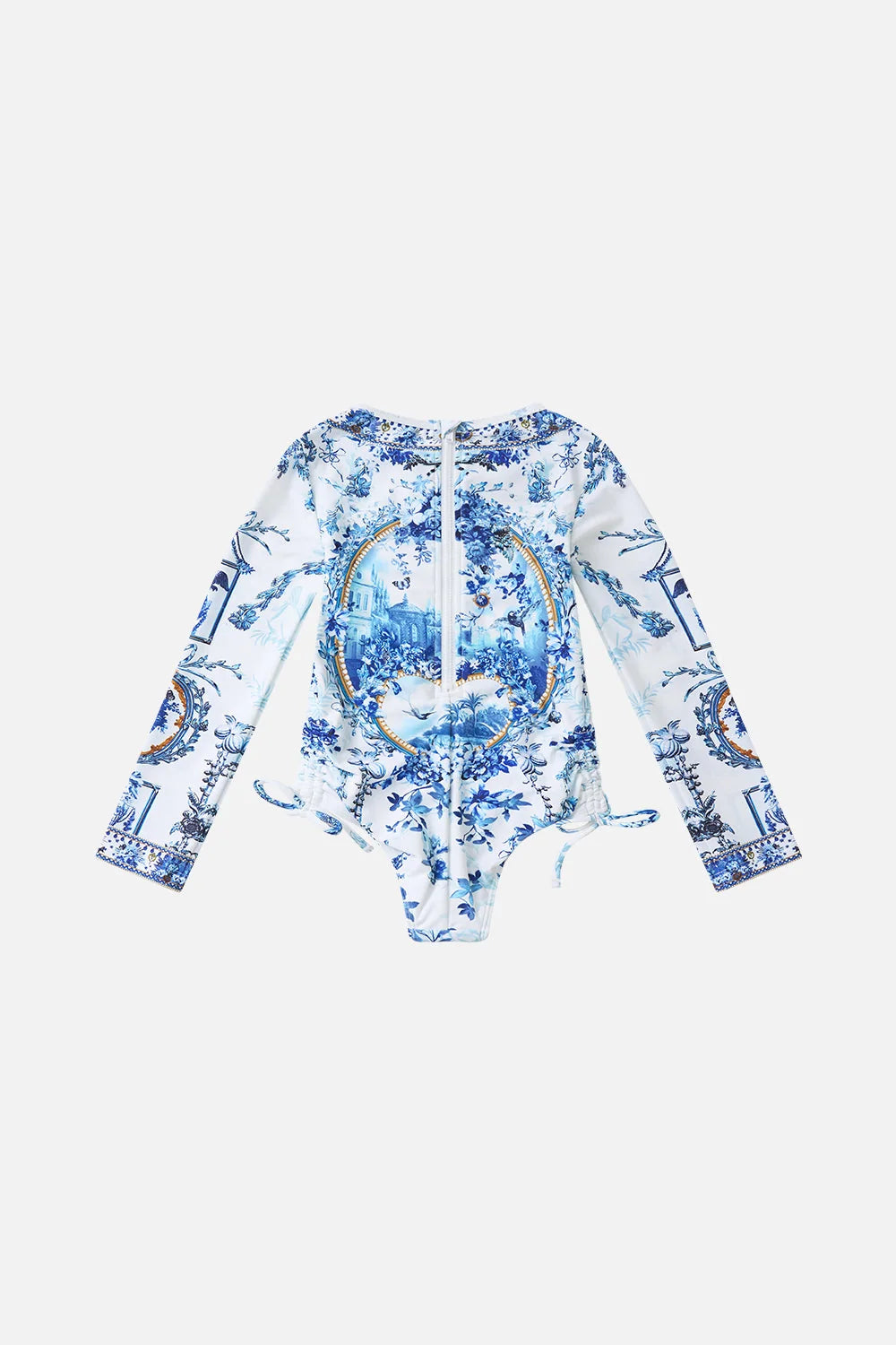 The Porcelain Parlour Kids Ruched Tie Side Long Sleeve Paddle Suit Camilla