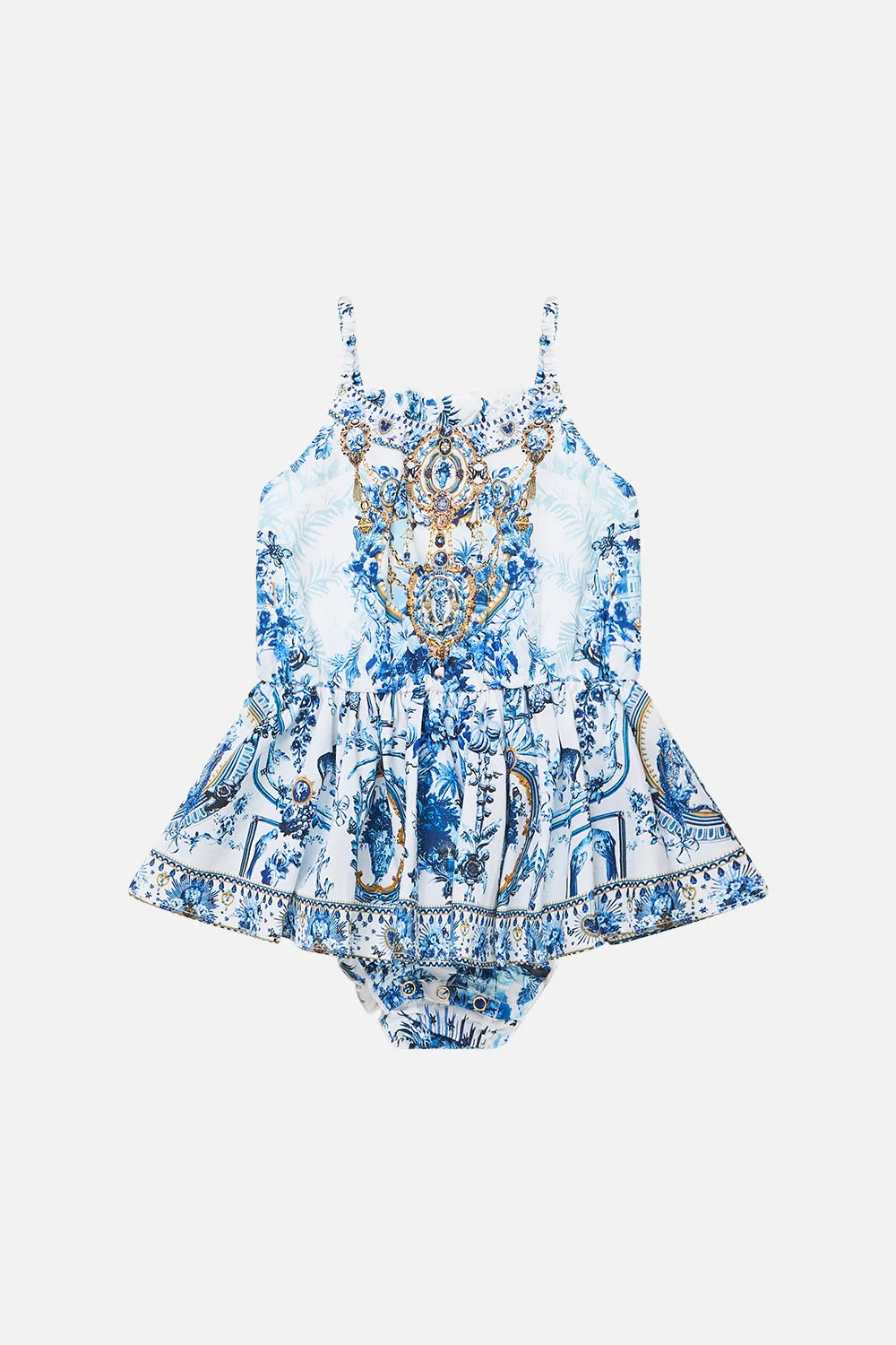 The Porcelain Parlour Babies Jump Dress With Frill Neck Camilla