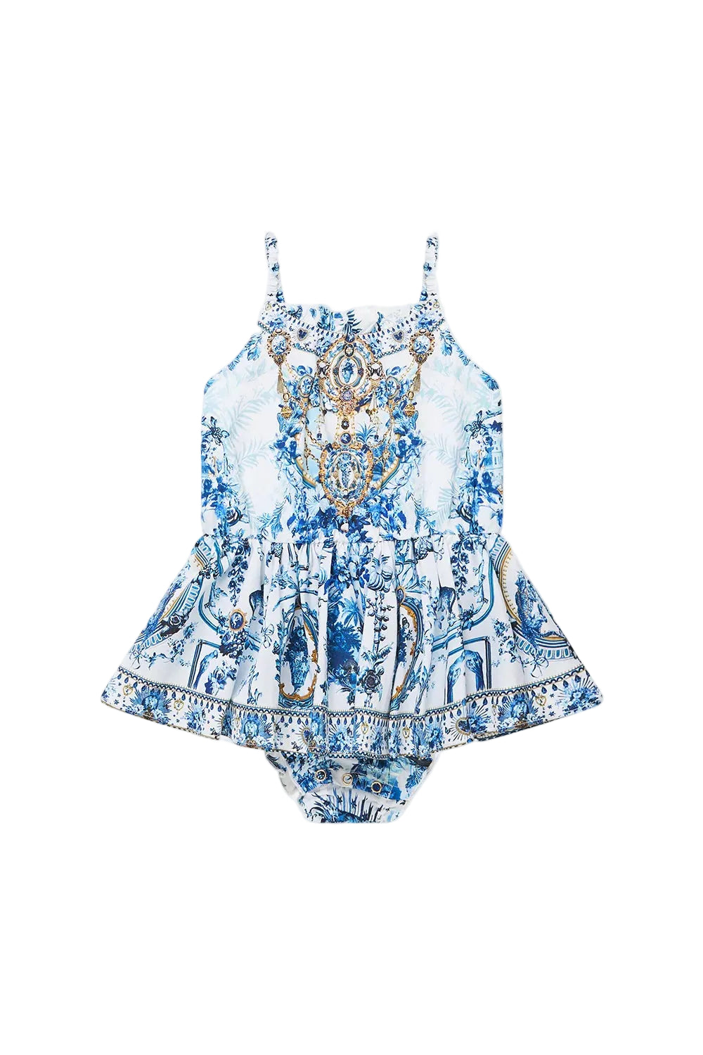 The Porcelain Parlour Babies Jump Dress With Frill Neck Camilla