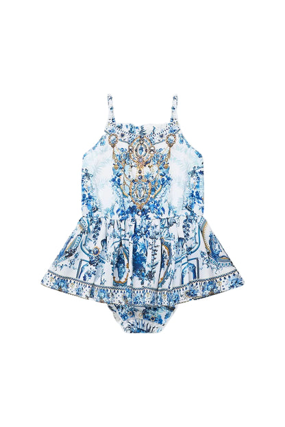 The Porcelain Parlour Babies Jump Dress With Frill Neck Camilla