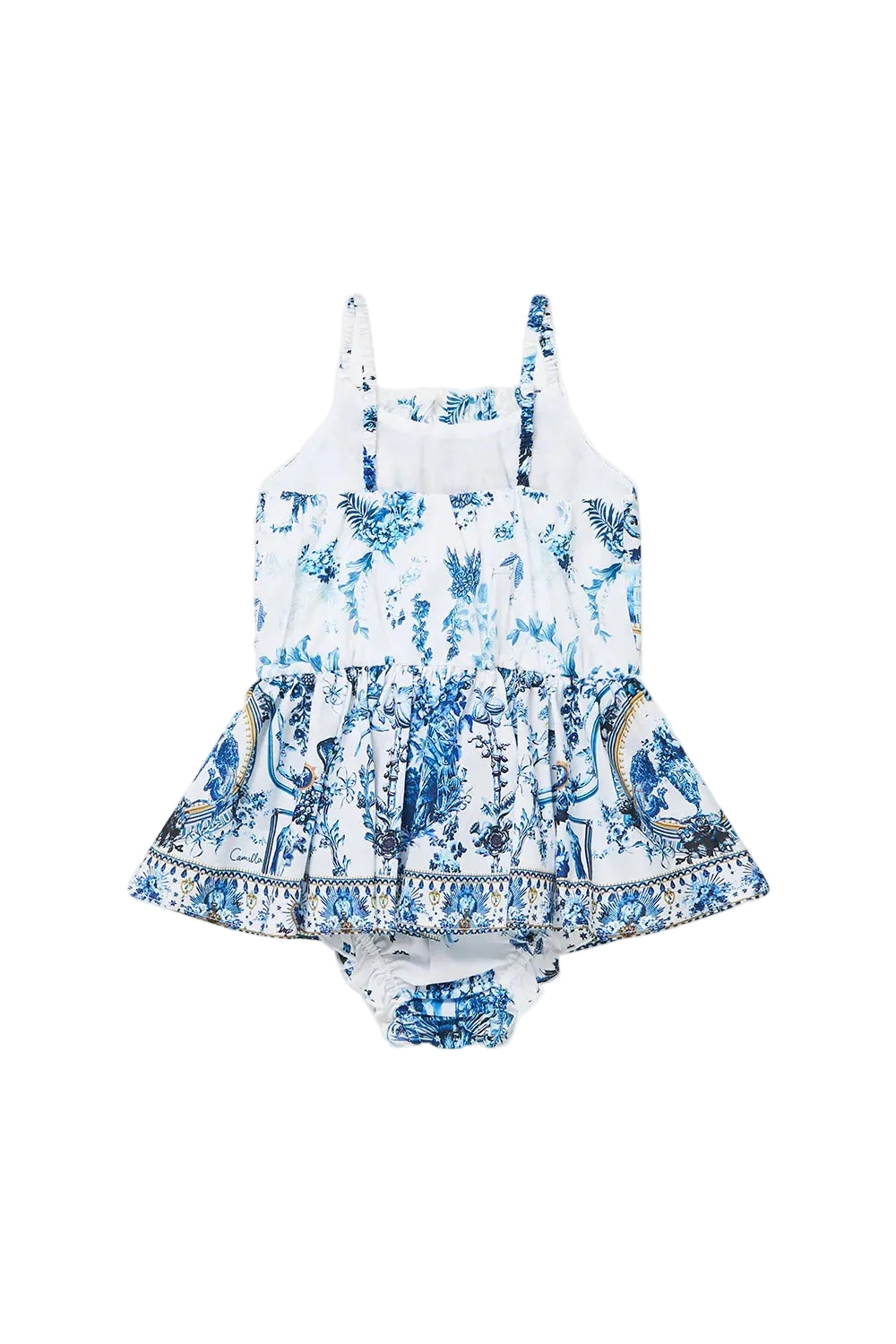 The Porcelain Parlour Babies Jump Dress With Frill Neck Camilla