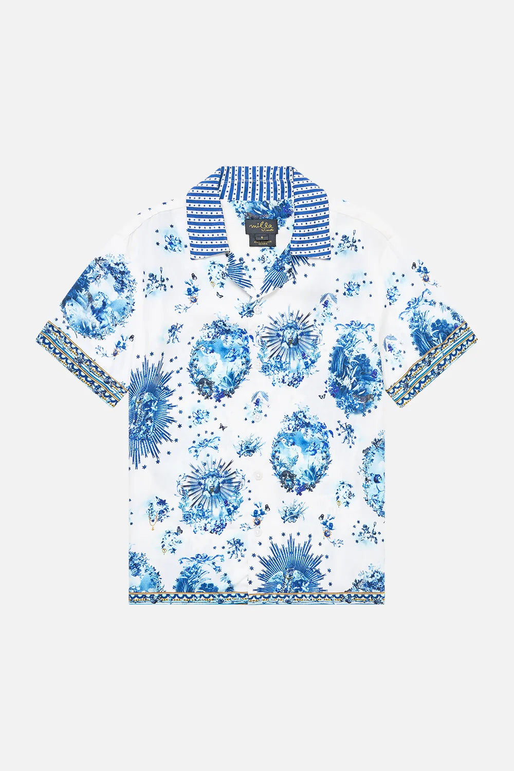The Porcelain Parlour Boys Short Sleeve Camp Collared Shirt Camilla