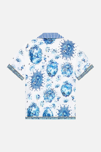 The Porcelain Parlour Boys Short Sleeve Camp Collared Shirt Camilla