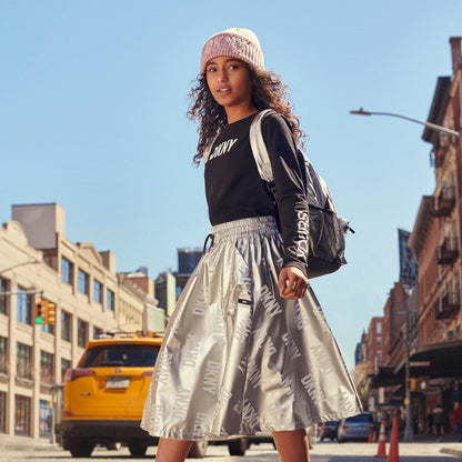 Silver Midi Skirt DKNY