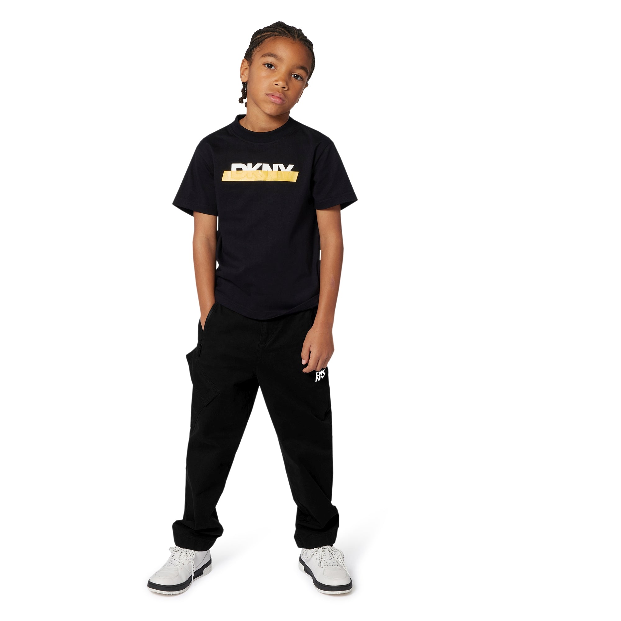 Logo Cotton T-Shirt for Boys DKNY