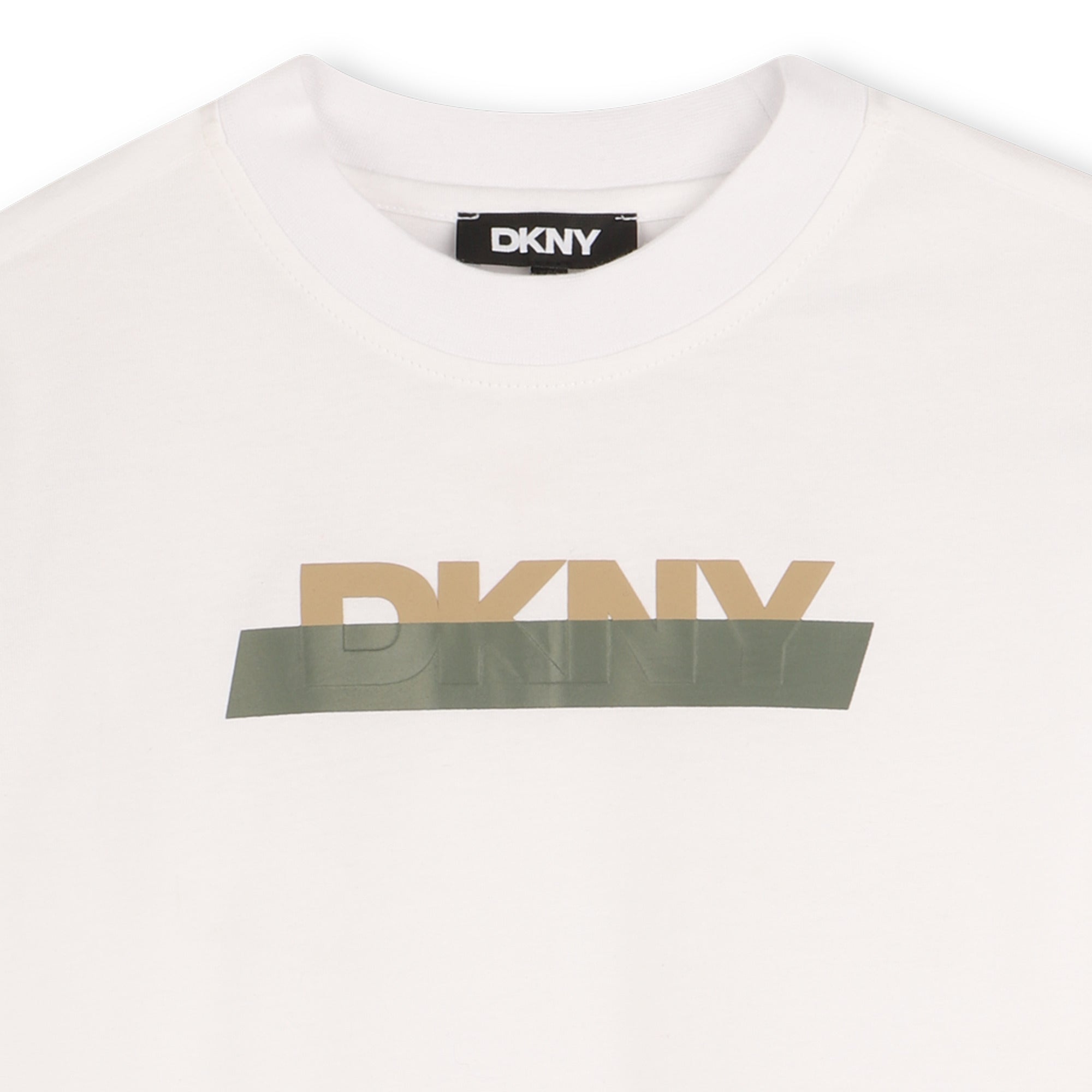 Organic Cotton Short Sleeve T-Shirt with Raised Printed Illustration DKNY