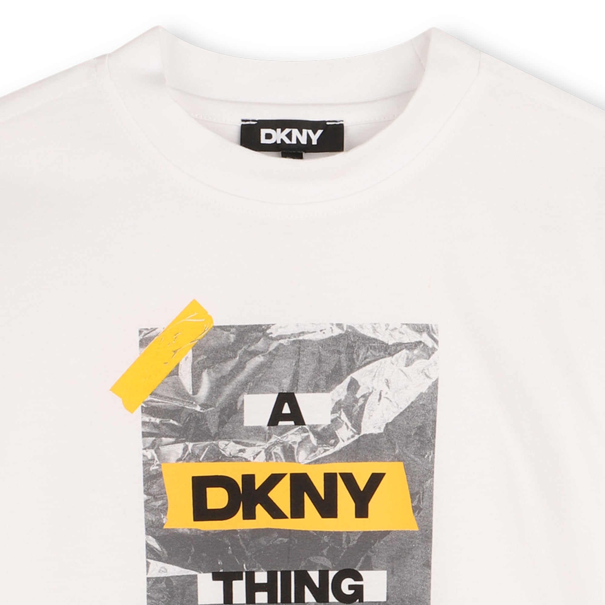 Organic Cotton Short Sleeve T-Shirt with Printed Front Illustration DKNY