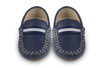 Navy Leather Loafers Oscars For Kids