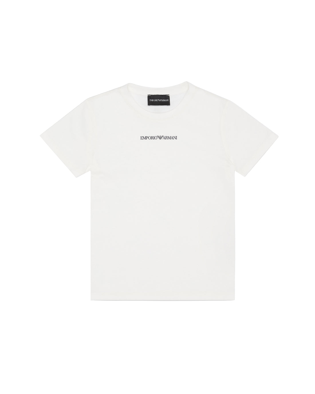 Classic White Cotton Tee for Kids Emporio Armani