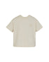 Beige Cotton Short Sleeve T-Shirt with Logo and Button Closure Emporio Armani
